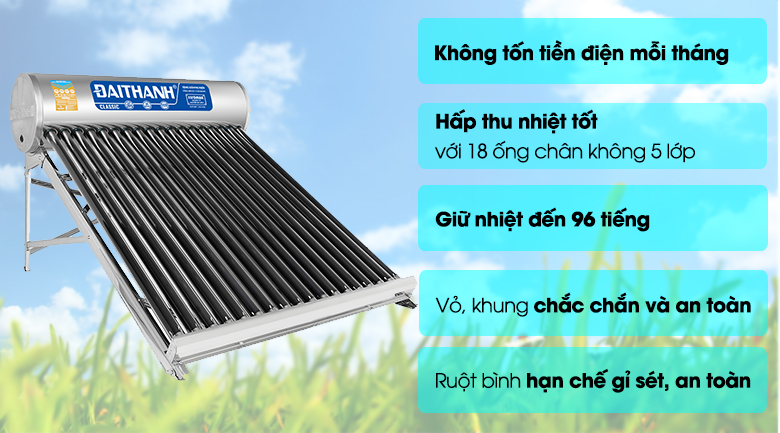 Điểm qua một số các tính năng nổi bật của sản phẩm máy năng lượng mặt trời Đại Thành