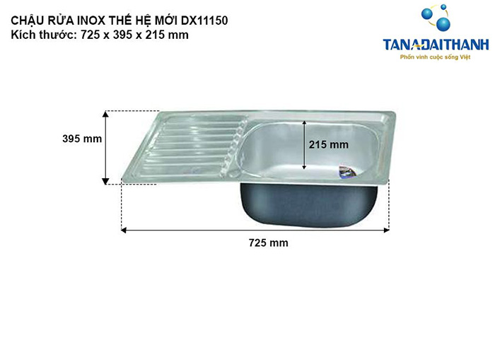 Chậu rửa inox thế hệ mới DX11150