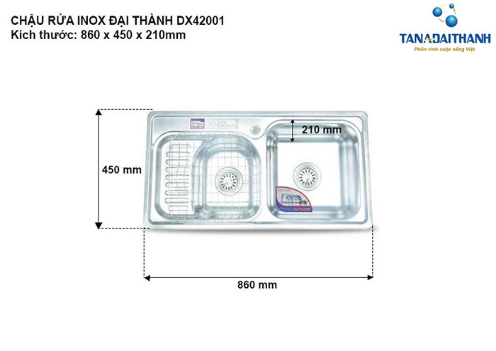 Chậu rửa inox Đại Thành DX21001