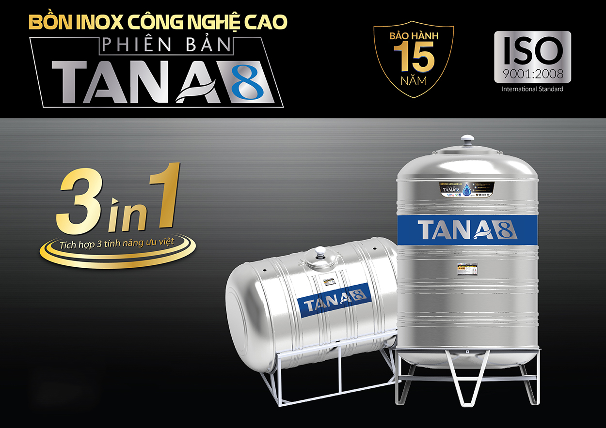 Đặc điểm của bồn nước inox Tân Á 8 ngang 1500 lít