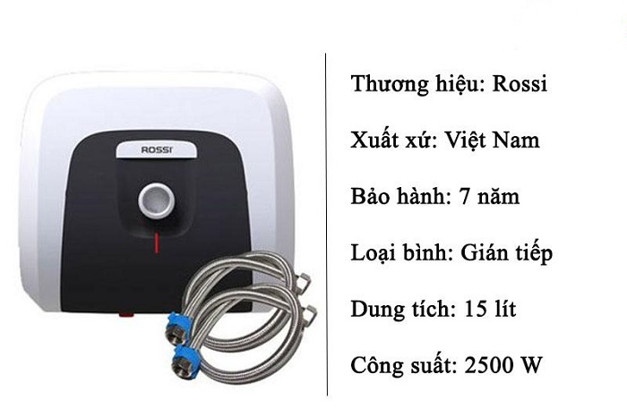 Thông số kỹ thuật của máy nước nóng Rossi Arte SQ15